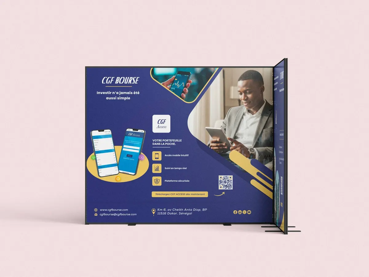 CGF Bourse – Conception graphique et stands par AND VISION